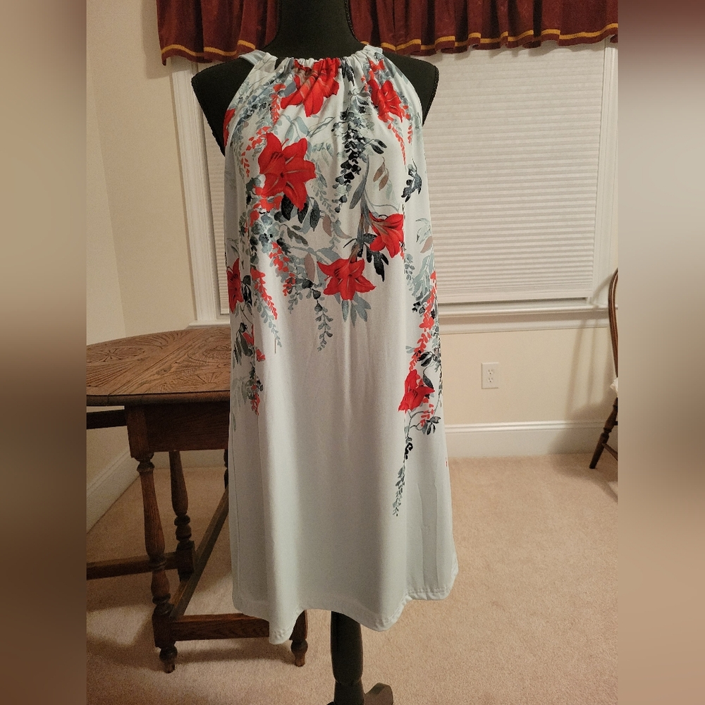 Stunning White House Black Market Teal Reversable Dress